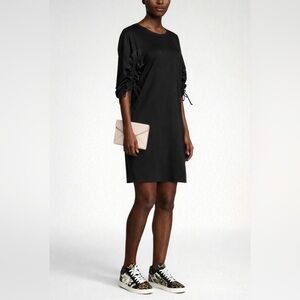 NWT Kobi Halperin Black Ruched Sleeve Dress